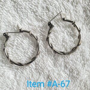 A pair of silver like earrings, wt. 4 grams , item# A-67